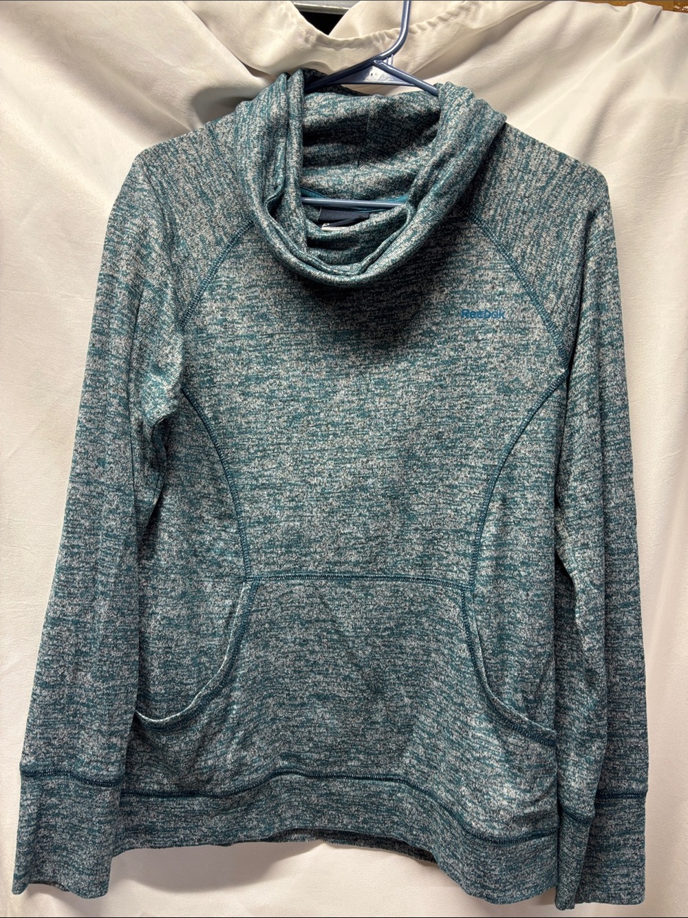 Reebok Women's Teal Marled Cowl Neck Sweater